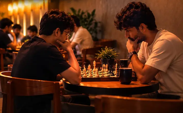 Players at a SyncTrip chess meetup